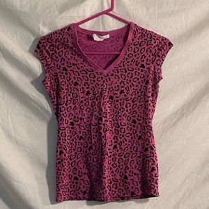 Women’s medium pink leopard print top